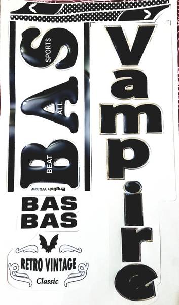 BAS Vampire Retro Vintage Cricket BAT Sticker Bat Sticker