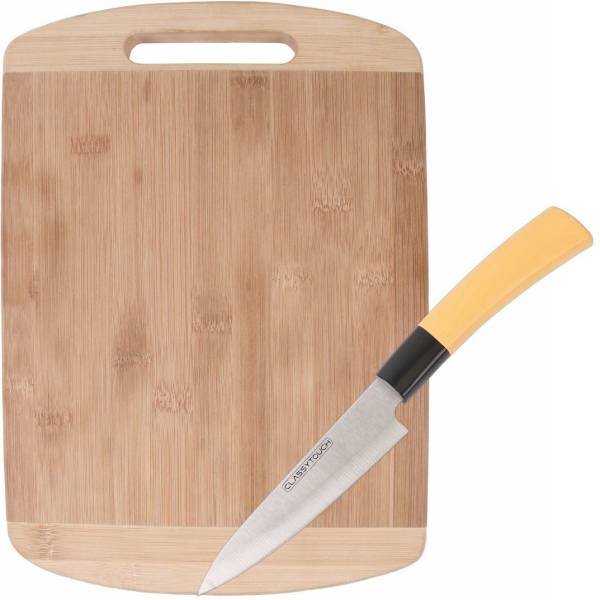 CLASSY TOUCH Chopping Cutting Board for Kitchen Vegetables, Fruits & Cheese, BPA Free, Eco-Friendly(chopping Board With Knife Set) Kitchen Tool Set