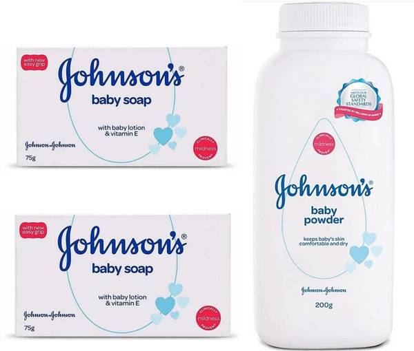 JOHNSON'S Baby soap 75 gm 2 and powder 200 gm