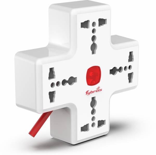 Fybros F-Plus 4x1 International Sockets Power Extension Box 2 Meter with Master Switch And Indicator 4 Socket Extension Boards