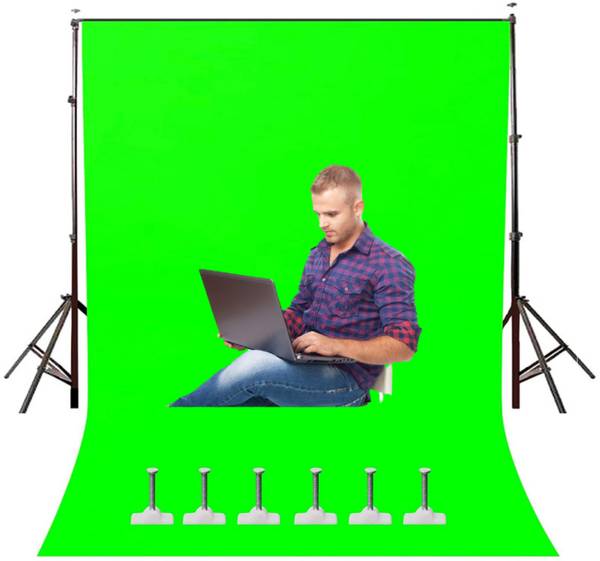NEELITE Green Screen Background Photo Video Studio Backdrop 8x12 for YouTube Videos Live Gaming Online Teaching Animated Videos Made in India Reflecto...