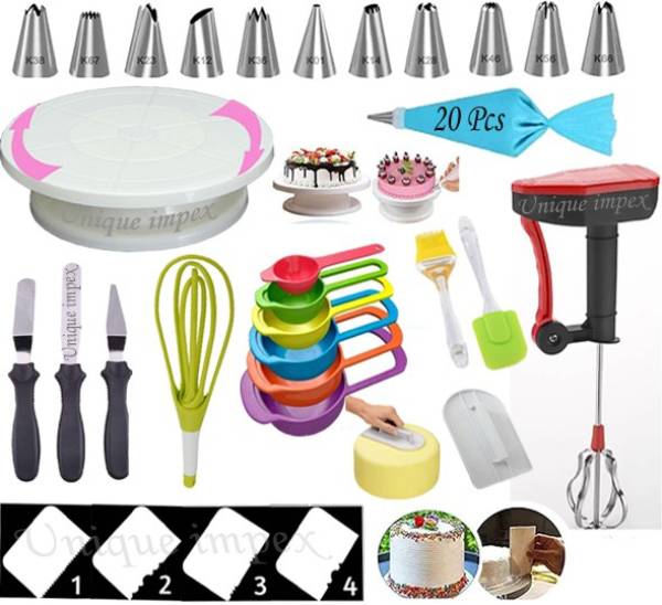 cake making materials with blender cake baking set combo (All Product Reusable & Washable) Kitchen Tool Set