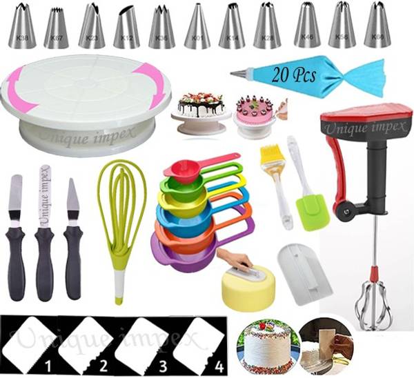 cake making materials with blender cake baking set combo (All Product Reusable & Washable) Kitchen Tool Set