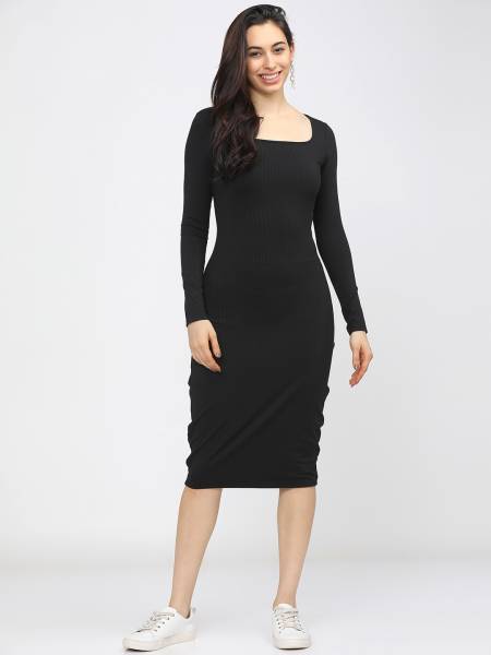 Tokyo Talkies Women Bodycon Black Dress