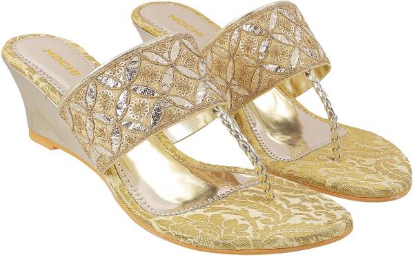 Mochi golden wedges shop heels