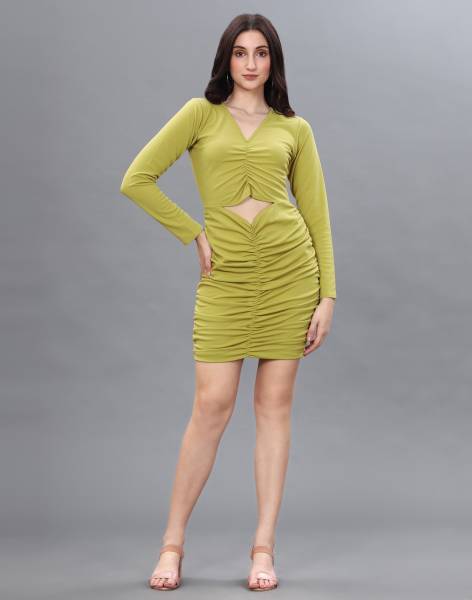 Selvia Women Bodycon Light Green Dress