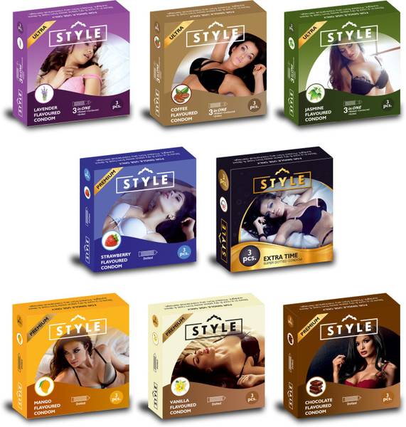 STYLE PREMIUM Dotted Series (Lavender+Coffee+Jasmine+Extra Time+Strawberry+Mango+Vanilla+Chocolate) Condom