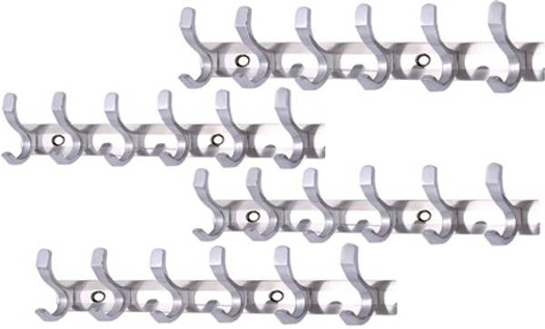 URIM Premium Stainless Steel 6 Pin Cloth Hanger (Pack of 4) Wall Mounted Door Hanger