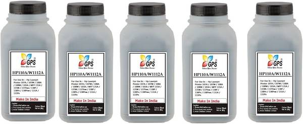 Black Gps Hp 110A / W1112A Toner Cartridge Refill Powder For Use HP Printer 108, 108a, 108w, 131, 131a, 136, 136a, 136w, 136nw, 138, 138fnw Pack Of 5 ...