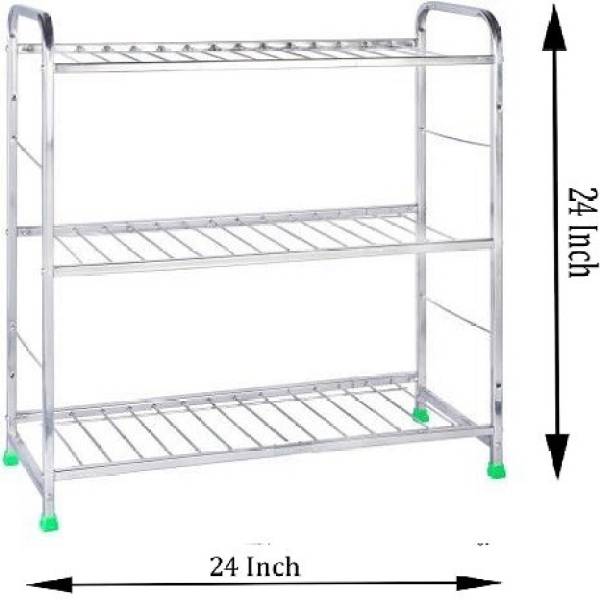 IRONTECH Utensil Kitchen Rack Steel Stainless Steel Wall Mount Kitchen Utensils Rack | Dish Rack with Plate & Cutlery Stand | Modular Kitchen Storage ...