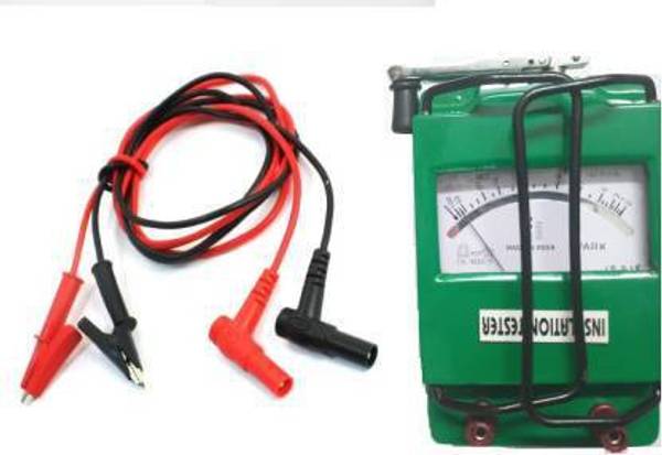 meterbazaar Hand Driven Generator Type Insulation Tester,Megger 100 Ohms, 500V Metal Body Analog Battery Tester