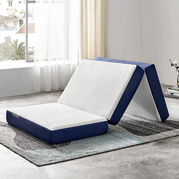 Loom & Needles Tri-fold Memory Foam Mattress 4 inch Double High Resilience (HR) Foam Mattress