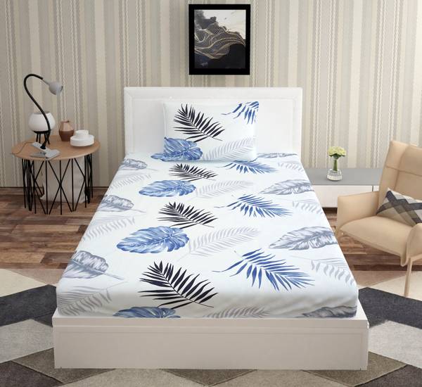 Rrb 140 TC Microfiber Single Floral Flat Bedsheet