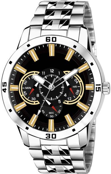 WANTON Steel chain attractive Black dial Analog Watch - For Men