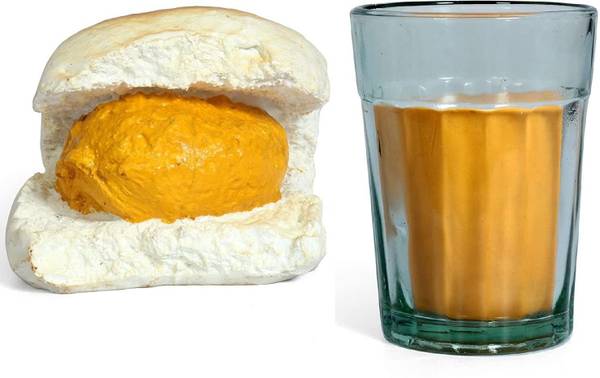Yey Vada Pav & Cutting Chai Shape Paper Weight Poly Resin Paper Weights with Gold