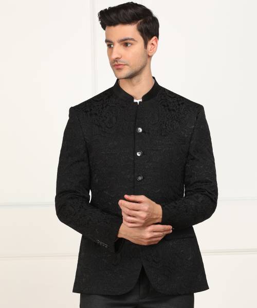 PARK AVENUE Printed Bandhgala Wedding Men Blazer
