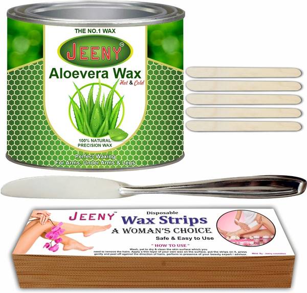 Jeeny Hot & Cold Aloevera Wax Wax + 35 strips Wax + 5 STIKS (600 g) COMBO OFFER Wax