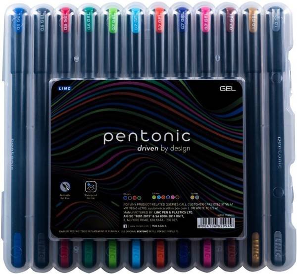 SKYGOLD LINC PENTONIC MULTICOLOR GEL PEN SET PACK 12 (MULTICOLOR ) Gel Pen