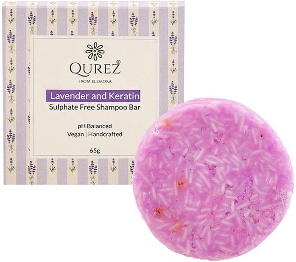 Qurez Lavender and Keratin Shampoo Bar, 65g , Vegan and handcrafted