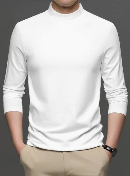 CLAfoutis Solid Men Round Neck White T-Shirt