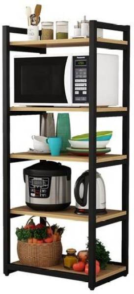 TEKAVO Microwave Oven Stand for Kitchen Organizer Shelf 1 Year Warranty Metal OTG Racks Wooden Kitchen Trolley