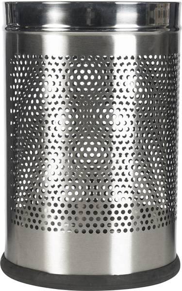 Shivom steel Perforated Open Trash Can Garbage Dustbin - (8x12 Inches) Stainless Steel Dustbin