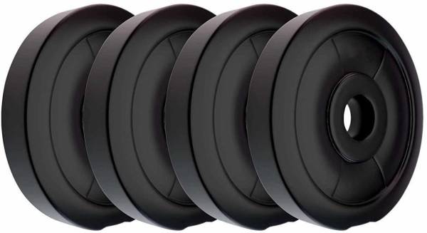 Tucker PVC Plates 1KG x 4 Each, 4kg Plates Set Black Weight Plate Black Weight Plate