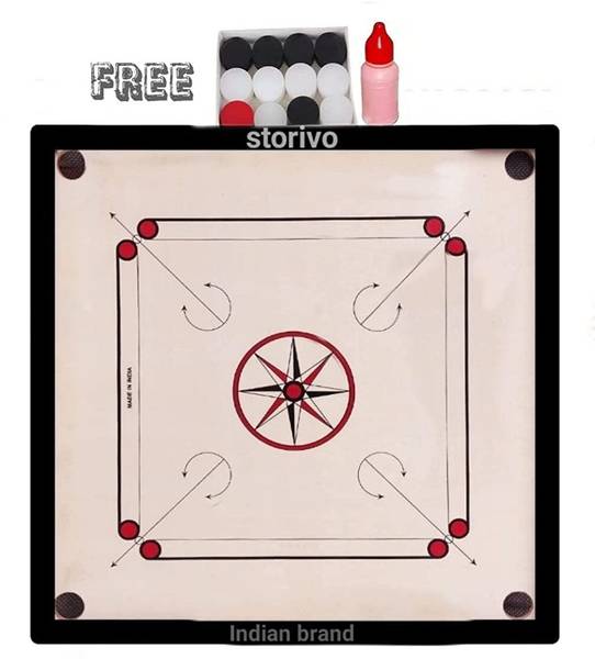 Storivo Water Proof 26 Inch Wooden Carrom Board with Safety Corners