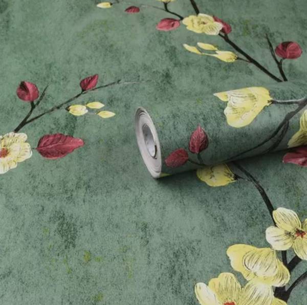 RosaStella 304.8 cm Bottle Green Waterproof Wallpaper Elegant Looking for Wall (304.8 x 45.72 cm) Self Adhesive Sticker