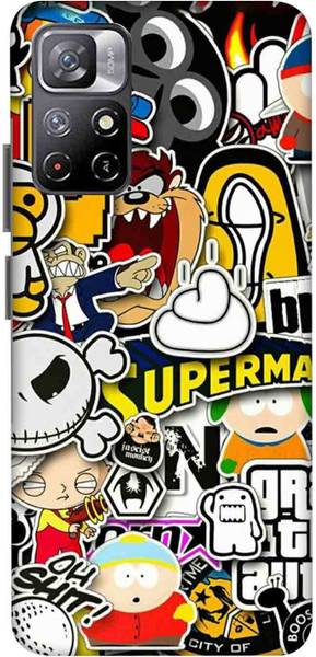 NDCOM Back Cover for POCO M4 Pro 5G Cartoon Sticker Printed