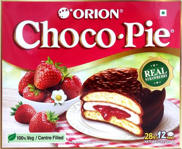 ORION Choco-pie Strawberry Cream Filled Biscuit