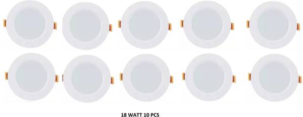 Nightstar 18 WATT White Colour PVC Conceal Light Downlight Ceiling Light 10 pcs Recessed Ceiling Lamp