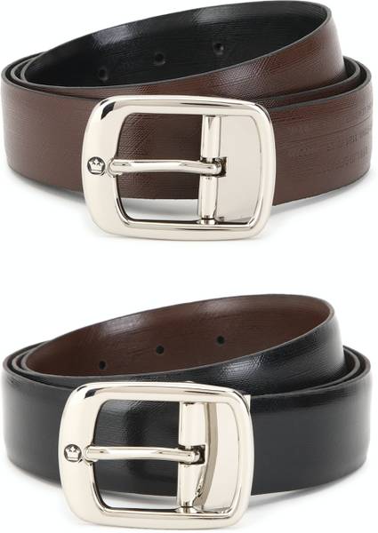 LOUIS PHILIPPE Men Formal Black Genuine Leather Reversible Belt
