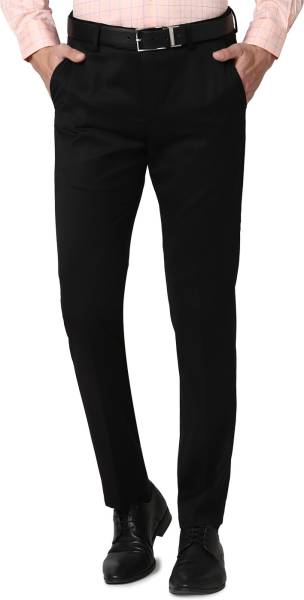 PETER ENGLAND Slim Fit Men Black Trousers