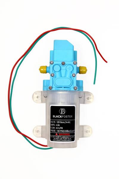 BLACKFOSTER 140 Psi DC 12V 6.5/LPM Micro Electric Diaphragm High Pressure Water Pump. 12V DC Input Oprated Motor. Diaphragm Water Pump