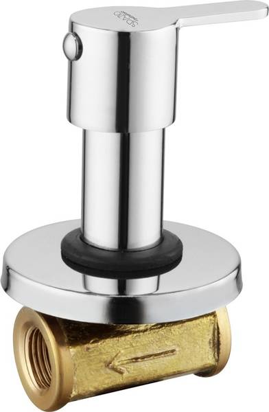Spazio Chrome Fusion Brass 15 MM (1/2 Inch) Concealed Stop Cock With Flange, Pack Of 1 Stop Cock Faucet