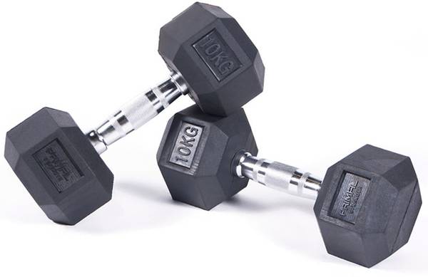 WASAN HEX DUMBBELL 2pcs * 10kg FOR GYM & HOME EXERCISE. Fixed Weight Dumbbell