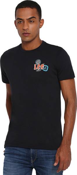 LEE Printed Men Round Neck Grey T-Shirt