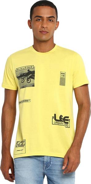 LEE Graphic Print Men Round Neck Black T-Shirt