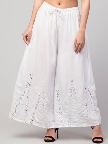 CROWNKING Regular Fit Women White Trousers