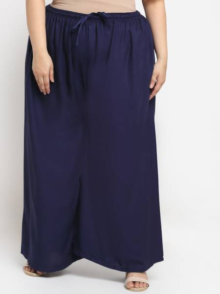 STYLE PREZONE Flared Women Dark Blue Trousers