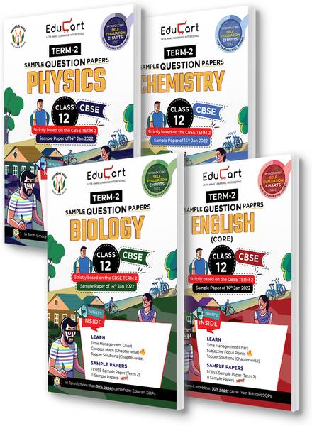 Educart Term 2 Class 12 Sample Papers Bundle Of Physics, Chemistry, Biology & English Book For 2022 (Based On The CBSE Term-2 Subjective Sample Paper ...