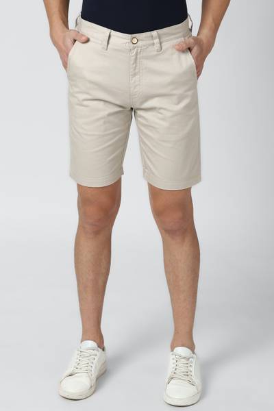 PETER ENGLAND Solid Men Beige Regular Shorts