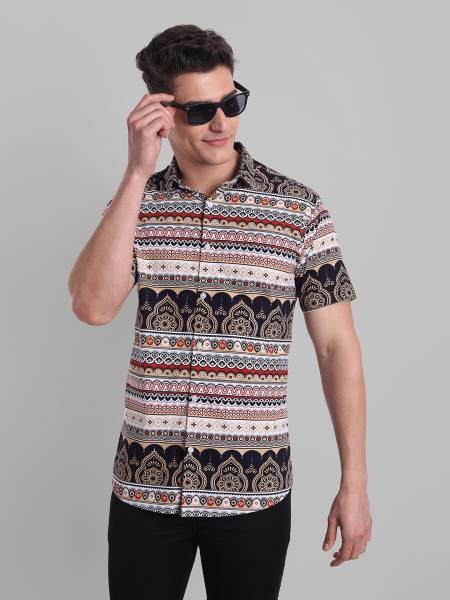 Majestic Man Men Printed Casual Multicolor Shirt