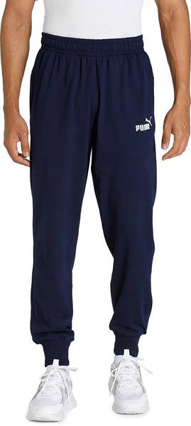 PUMA ESS Jersey Pants Solid Men Blue Track Pants