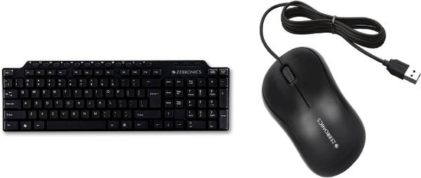 ZEBRONICS Km2100 keyboard, Comfort Mouse Wired USB Desktop Keyboard