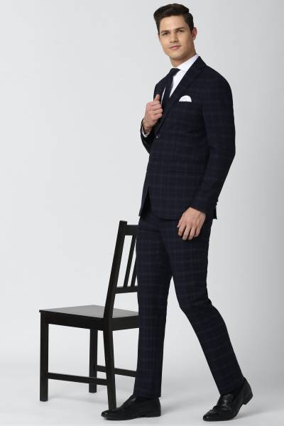 PETER ENGLAND Single Breasted Checkered Men Suit