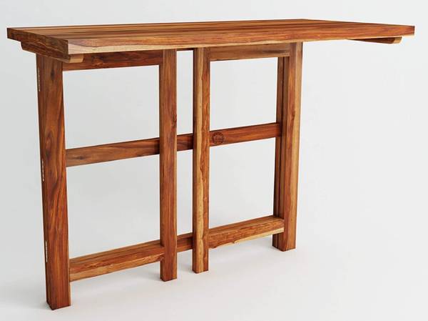 SHRI MINTU'S ART Solid Sheesham Wood Folding Desk Computer Table for Home Office Work Solid Wood Study Table