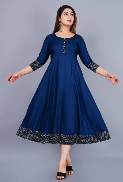 YESLY Women Self Design Anarkali Kurta