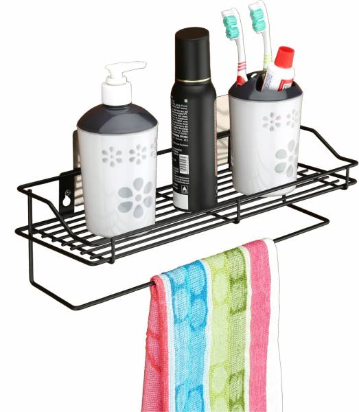 Flipkart SmartBuy Kitchen Shelf With Rod (14X5 Inch) / Bathroom Shelf / Bathroom Accessories Steel Wall Shelf